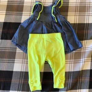 6-9mo tank dress and leggings set